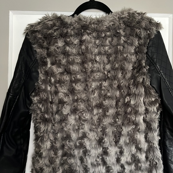 NEXT FAUX LEATHER AND FAUX FUR JACKET - Picture 7 of 9